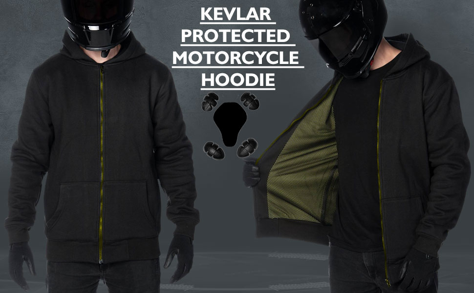 Sudadera con capucha para motocicleta Kevlar