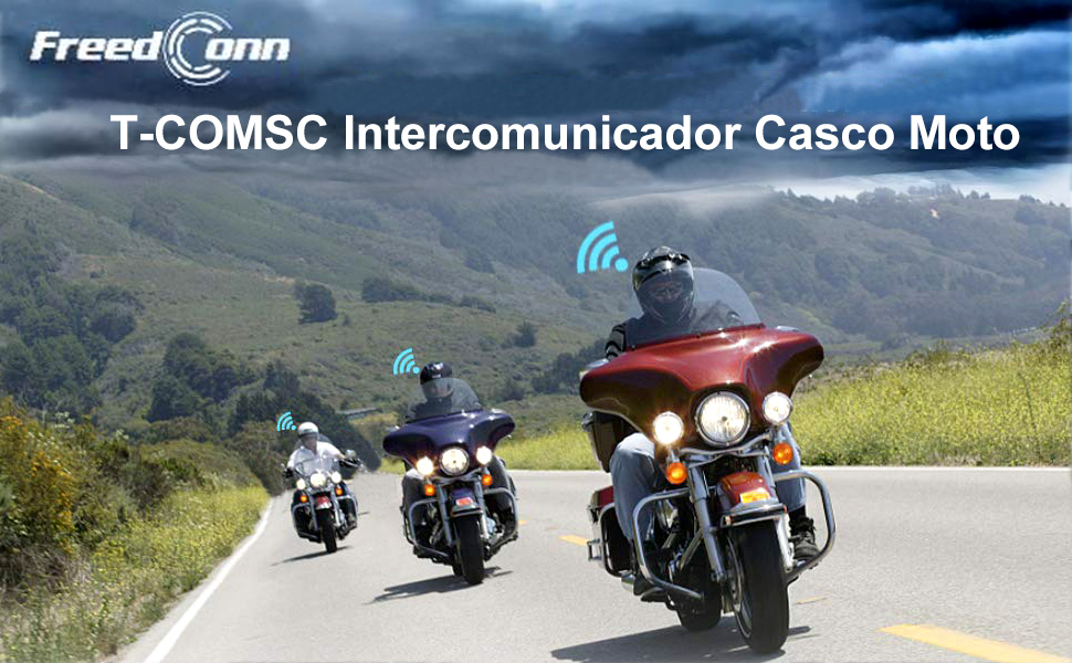 Intercomunicador Bluetooth para Motocicleta con Radio FM, 5.0 Bluetooth hasta 3 Conductores