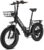 Bicicletas Electricas Plegables, 250W E-Bike de Off-Road Fat De Frenos Hidráulicos, Batería Litio 48V/13Ah 70KM, con Neumático Gordo 4.0», Cesta de Carga Delantera, Sin Necesidad de Licencia(Negro)