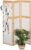 Relaxdays Biombo 3 Paneles Plástico y Bambú, Divisor Espacios Plegable, 168×135,5 cm, Tabique Interior, Natural y Blanco, 80% 20%