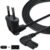 AJTECH® 1M TV Cable EU Plug – Cable de Alimentación Certificado IEC-C7 de 90 Grados de 2-Polos – Compatible con PS5 PS4 Slim Euro Xbox Series X Cable de Alimentación LG Samsung TV Printer – 1M