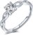 CPSLOVE Anillo de plata 925 para pareja, anillos de bodas de diamantes de flores, tamaño ajustable, Anillo de compromiso