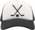 Ice Hockey Sticks and Puck Minimalist Graphic Half Mesh Trucker Cap Baseball Hat Snapback Black