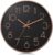 Lafocuse Reloj de Pared Negro Moderno Silencioso, Números 3D Oro Rosa Reloj Fácil de Leer, Clasico Decorativo sin Tictac para Cocina Salon Dormitorio Oficina 30cm