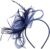Lurrose Tocados Diadema Sombrero Fiesta de Té Clip de Pelo Cintas de Malla de Flores en Una Diadema Iglesia Boda Tocado de Novia Tocado Vintage para Niñas Mujeres Azul Marino
