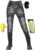 Pantalones de Moto Para Mujer/hombre Fabricados con Tela Stretch denim, Pantalón de Protección Para Motocicleta,Pantalones con Bolsillos Y 4 Almohadillas Protectoras Desmontables (Black Female-B,XL)