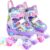 Patines Unicornio para Niños Patines Roller Quad Ajustables con Ruedas Luminosas para Niñas y Niños Principiantes