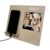 Qukimax® – Soporte para móvil de madera con marco de fotos y mensaje grabado personalizado, regalo original Día del Padre, Día de la Madre