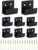QWORK 8 Piezas Gancho de Pared Resistente, Soporte en U de Acero Inoxidable para Sujetar Marcos de Cuadros, Baldosas de Cerámica y Espejos de Pared, Negro, Ancho Interior de 16 mm