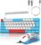 ZIYOU LANG T60 Teclado y Ratón para Juegos con Cable USB C en Espiral, UK Layout (QWERTY) Compact 60% Iluminado Teclado Mecánico Linear Rojo Switch-6400dpi RGB Mouse para PC Mac – Azul