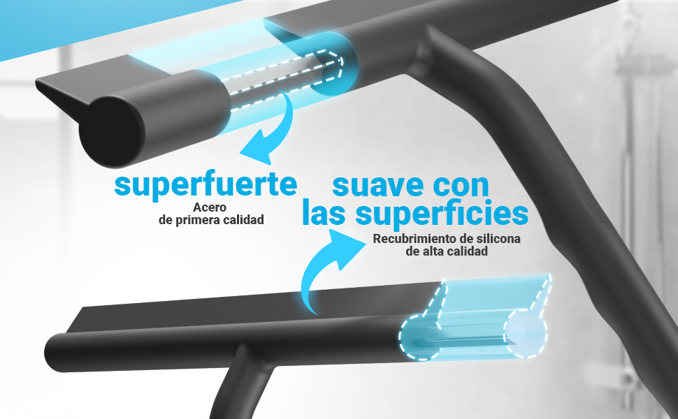 goma mampara ducha limpiacristales telescopico accesorios baño negro mate
