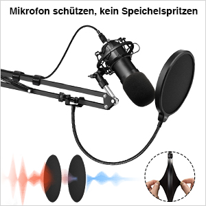 Brazo Microfono, Soporte Microfono Ajustable Profesional con Adaptador
