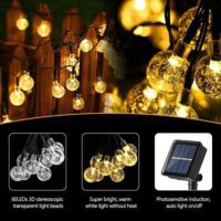 Qedertek Guirnaldas Luces Exterior Solar, Cadena de Bola Cristal Luminosa...