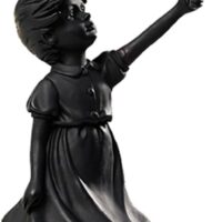 CHEYLIZI Estatua de Globo Volador para niña, decoración del hogar de Escultura de Arte Moderno, Figura de Resina, Adorno Artesanal Negro
