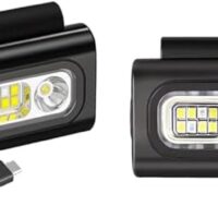 MAKIVI - Juego de 2 luces de carreras para correr, faro de running, lámpara de clip LED magnético potente, lámpara de pecho de 1200 lúmenes, para acampar,