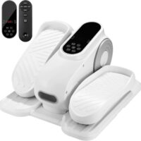 LIFERUN Entrenador elíptico eléctrico para debajo del escritorio con control remoto Entrenador elíptico Entrenador de pedales Entrenador de piernas Velocidad ajustable Paso a paso para oficina en casa