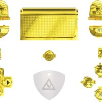 eXtremeRate Botones para ps4 Mando Teclas Botón Completo con Símbolos para ps4 Control CUH-ZCT2-Compatible con DTFS LED Kit(No Incluye Mando) Dorado Cromo