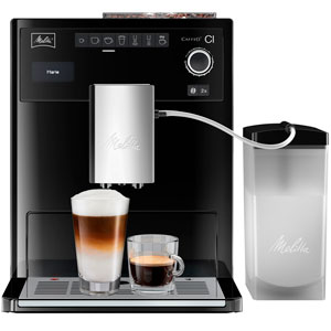 cafetera automatica melitta ci de color negro, cafetera express con molinillo integrado