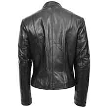 Zoe Blk 1 - Chaqueta de motociclista de piel auténtica para mujer 2