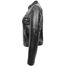 Zoe Blk 1 - Chaqueta de motociclista de piel auténtica para mujer 3