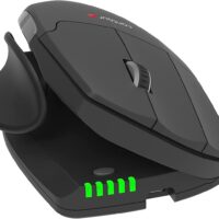 Contour Unimouse | Ratón de Juego ergonómico | Ratón inalámbrico | Ratón Vertical para Zurdos | Ángulo de 35 a 70 Grados | 6 Botones + Desplazamiento | para Windows y Mac Negro