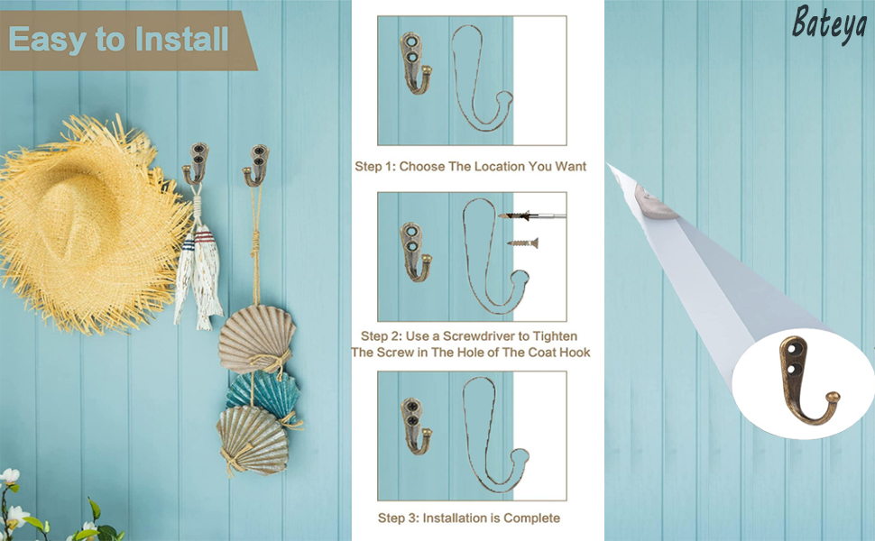  Ganchos vintage individuales 