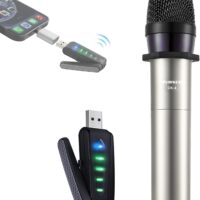 Alvoxcon Micrófono Inalámbrico USB para PC, Mac, iPhone, Android Mic de Mano Recargable UHF Plug & Play con Sonido Profesional para Podcast, Vlog, Streaming, Entrevistas, Reunión Zoom y Clases Online