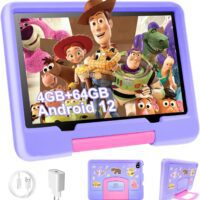 DUODUOGO Tablet 10 Pulgadas Android 12, Tablet para Niños 4GB RAM 64GB ROM/TF 128GB, Control Parental, Kids Educativos, Tablet Infantil WiFi, Dual Cámara, 6000mAh, Tablet con Funda EVA