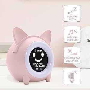 Despertador luminoso infantil educativo para niños