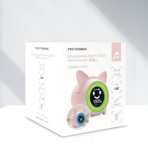 Despertador digital infantil luminoso en packaging de carton