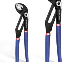 WORKPRO 2 piezas- Alicates Extensible, Alicate de Pico de Loro con Ranura Curvada, Liberación Rápida