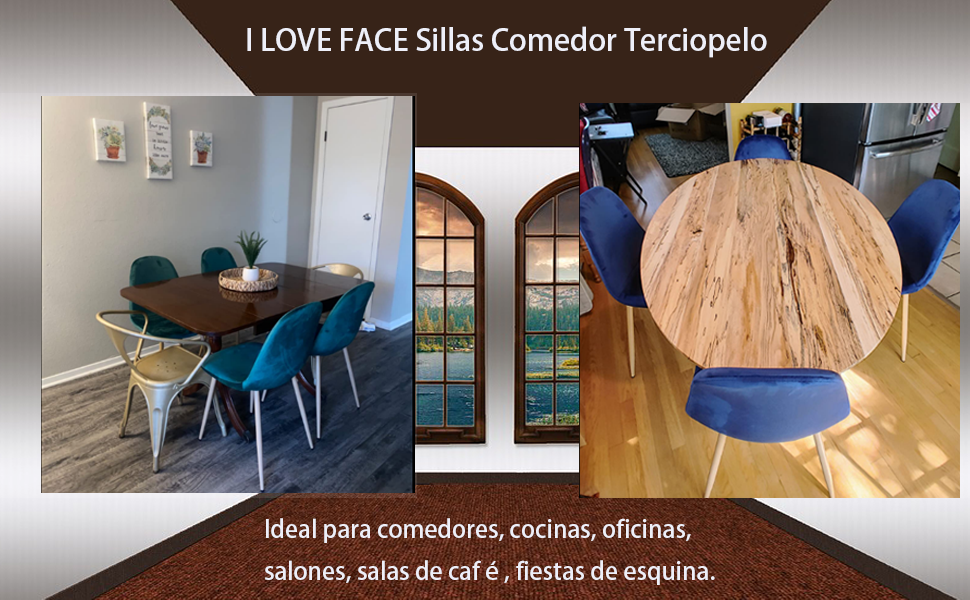  Sillas Terciopelo Azul
