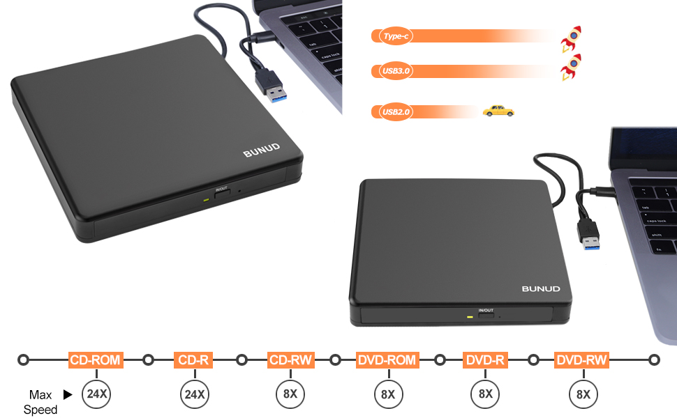 reproductor de cd/dvd externo cd dvd grabador mac macbook pro air windows 11 usb 3.0
