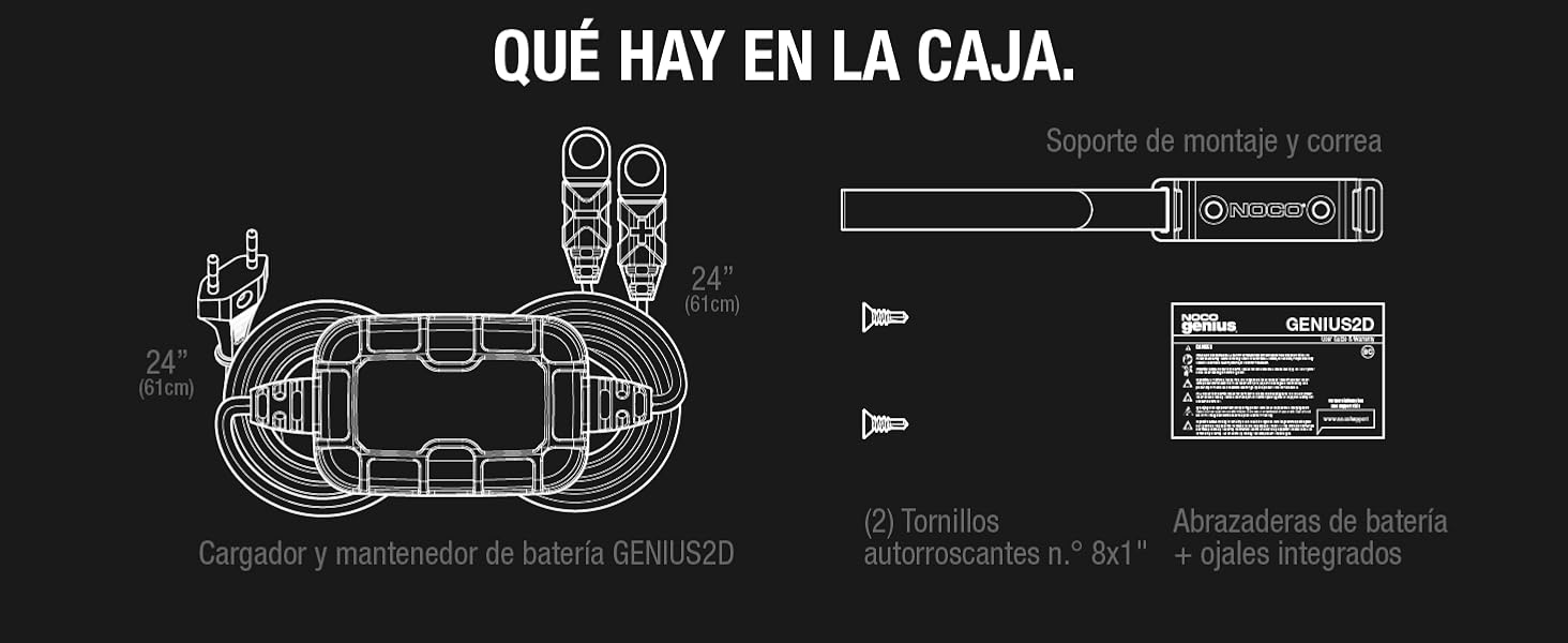 NOCO GENIUS2DEU, 2A 12V cargador de batería a bordo de montaje directo