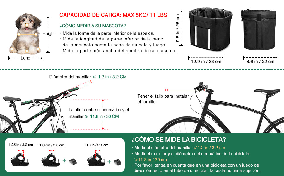 ANZOME Cesta plegable para bicicleta Adecuado para los modelos de bicicleta