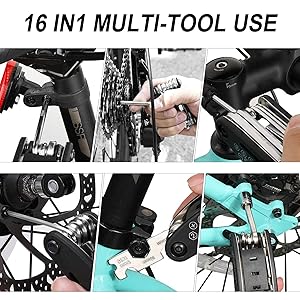Herramienta multiherramienta 16 en 1 para bicicleta