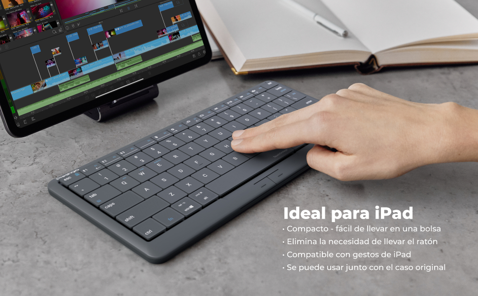 Teclado Bluetooth inalámbrico Touchpad iPad Touchpad Teclado Wireless Smart TV