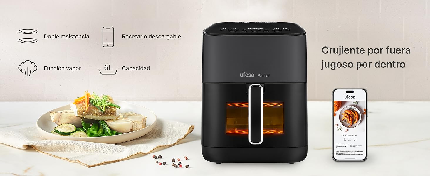Ufesa Parrot freidora de aire con vapor