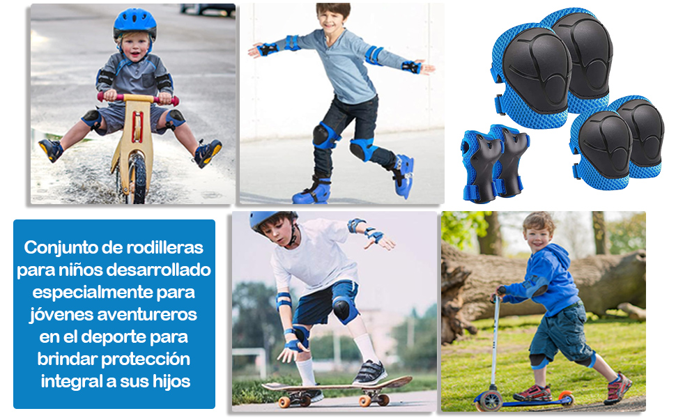 Hbsfbh rodillera infantil, juego de rodillera de patinaje, juego de rodillera de codo infantil
