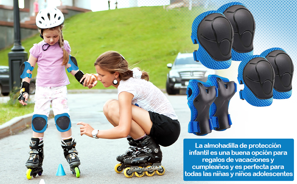 Hbsfbh rodillera infantil, juego de rodillera de patinaje, juego de rodillera de codo infantil