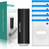 VOYOR Envasadora al Vacío de Mano Traje 5 Bolsas de Vacío Embasadoras Vacio Alimentos Portátil Fácil Operación Tipo-C de Carga Rápida de la Batería Duradera Mini Máquina Envasar (1 Bomba+5 Bolsas)