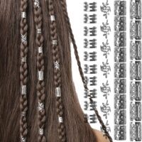 40PCS Anillos para el Pelo Ajustable, Bobina Joyería El Cabello Anillos,Juego de accesorios para el pelo de oro, accesorios para el pelo, anillos y puños, joyas para trenzas y festivales (B(40PCS))