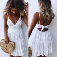2023 Vestidos Corto sin Manga Mujer, Elegante Vestidos de Tirantes...