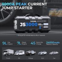 TOPDON JS3000 Arrancador de Coches, 24000mAh 3000A Arrancador de Baterias...