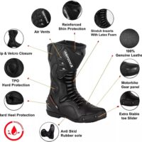 Botas de carreras para moto para hombre Zapatos impermeables largos...