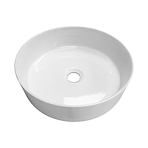 Lavabo de Cerámica sobre Encimera Blanco Redondo