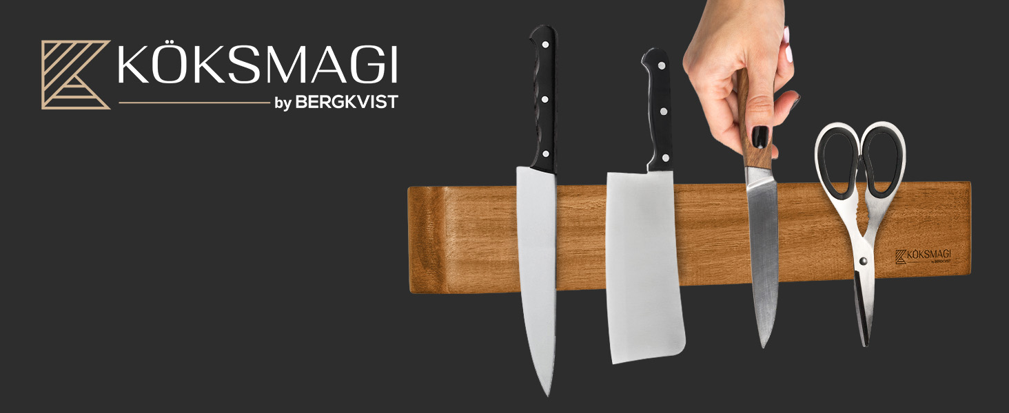 KÖKSMAGI Barra magnética para cuchillos portacuchillos magnético de madera imán fuerte cuchillos