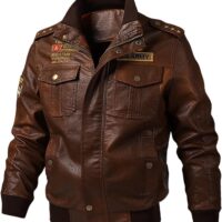 Chaqueta De Moto Hombre, Chaqueta Cuero Cremalleras Prueba Vintage Cazadora Moto Militar Chaqueta Piel Acolchada Cómodo Ropa Moto Drive Impermeable Chaqueta De Moto Chaqueta Moto Estiramiento