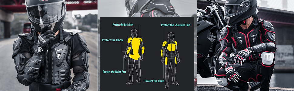 conjunto de armadura de motocicleta herramientas de protección del pecho