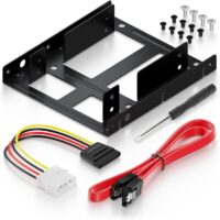 deleyCON Marco de Montaje para Disco Duro SSD de 2,5" a 3,5" - Adaptador de Marco de Montaje de Disco Duro (hasta 2X Disco Duro HDD o SSD de 2,5") Soporte de Marco Extraíble